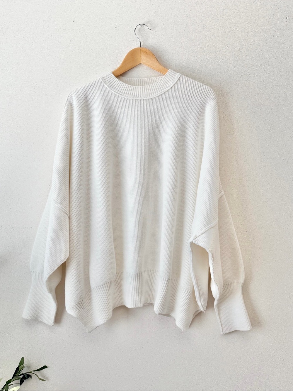 Free People White Oversized Women's Sweater
